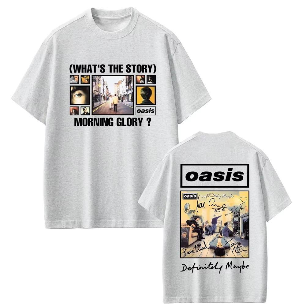 

2025 New British Rock Band OOasis Definitely Maybe TShirts Men Women Clothing Cotton Casual Vintage Short Sleeve T Shirts S