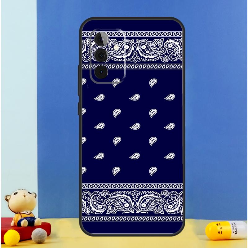 Blue Bandana Case For Samsung Galaxy A06 A56 A16 A36 A55 A35 A33 A53 A13 A23 A17 A54 A34 A14 A52 A32 A15