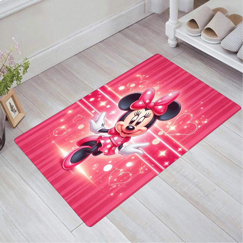 

1pc Minnie Pattern Area Rug Soft Flannel Floor Mat for Living Room,Office,Bedroom and Carpet,Sofa Coffee Table Floor Mat 60cm by 90cm