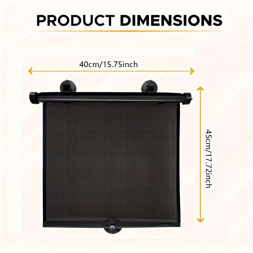 Retractable Car Window Roller Sunshade, Adjustable Universal Side Window Sun Blocker, Breathable Mesh Sun Visor for Car