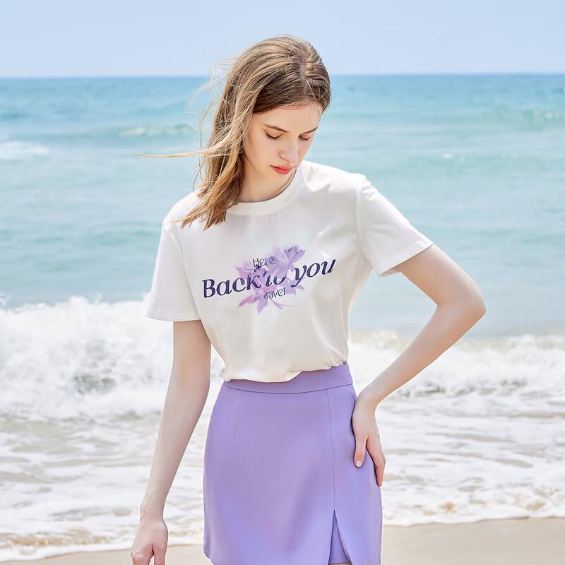 Women s Printed Round Neck Casual T-Shirt M