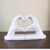 Creative Resin Heart-shaped Gesture Sculpture Desktop Non-slip Bookend Home Office Shelf Book Ends Stand Holder Decorative