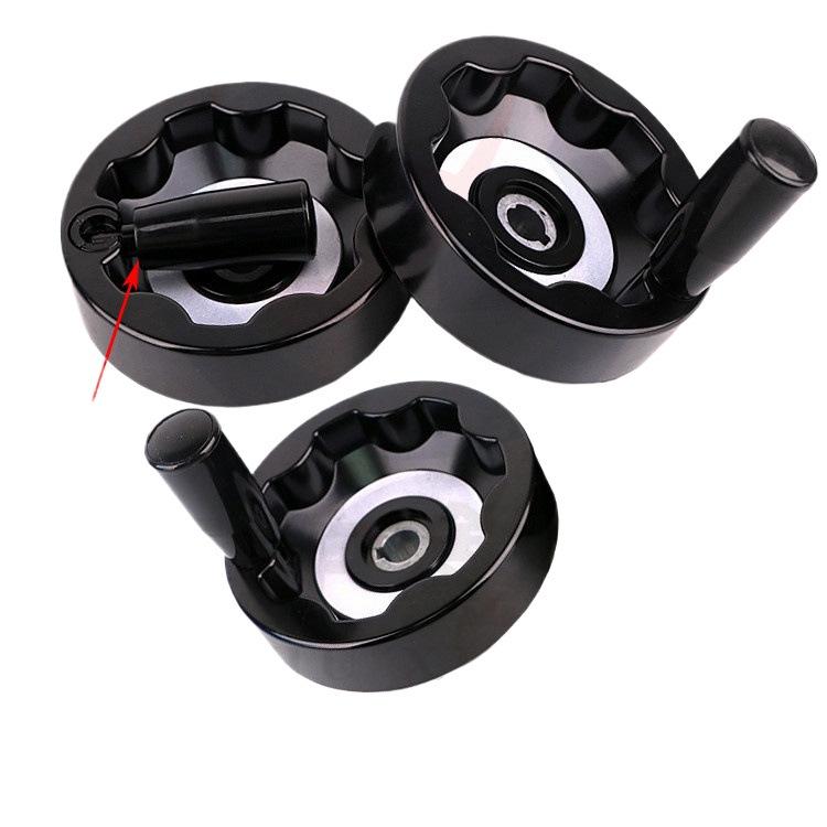 

Bakelite Corrugated Foldable Mechanical Handwheel JB/T7273.7 Hand Crank Bore 10*100-Exposed Set Screw