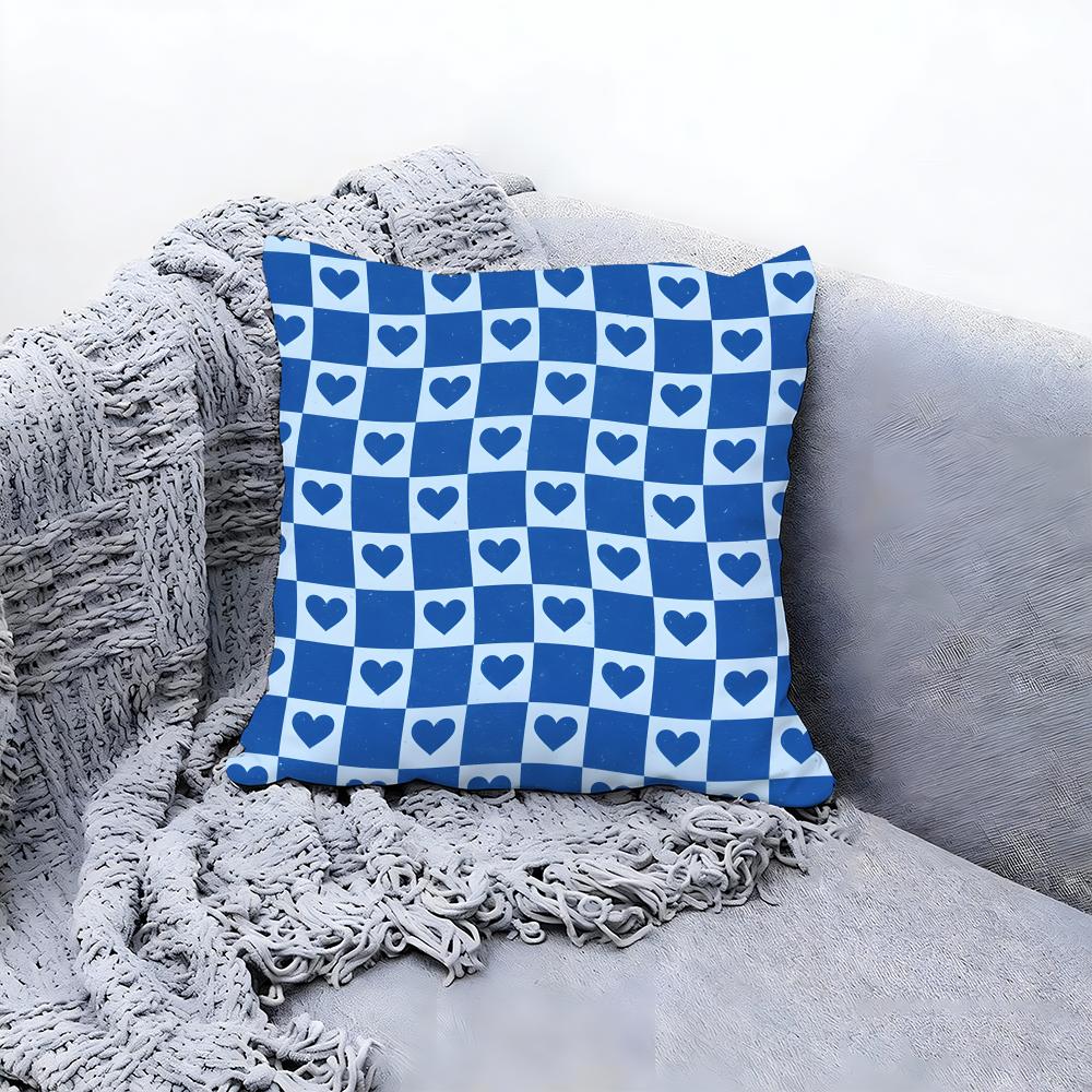 Retro Checkerboard Pattern Print Cushion Cover Premium Comfort Reversible Pillow Cove In One Design for Any Room Car Interior