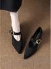Französische Retro Mary Jane High Heels - Exquisiter Frühling/Herbst 2025 Stil für Damen mit spitzer Zehenpartie, perfekt zu Röcken.