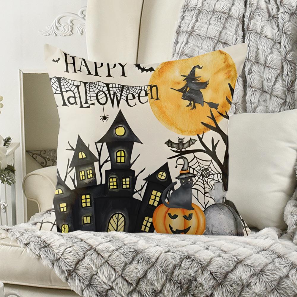 

Хэллоуин День Мертвых Наволочка, Наволочка, Тыква Привидение Сладость или гадость, Домашняя наволочка 45*45cm