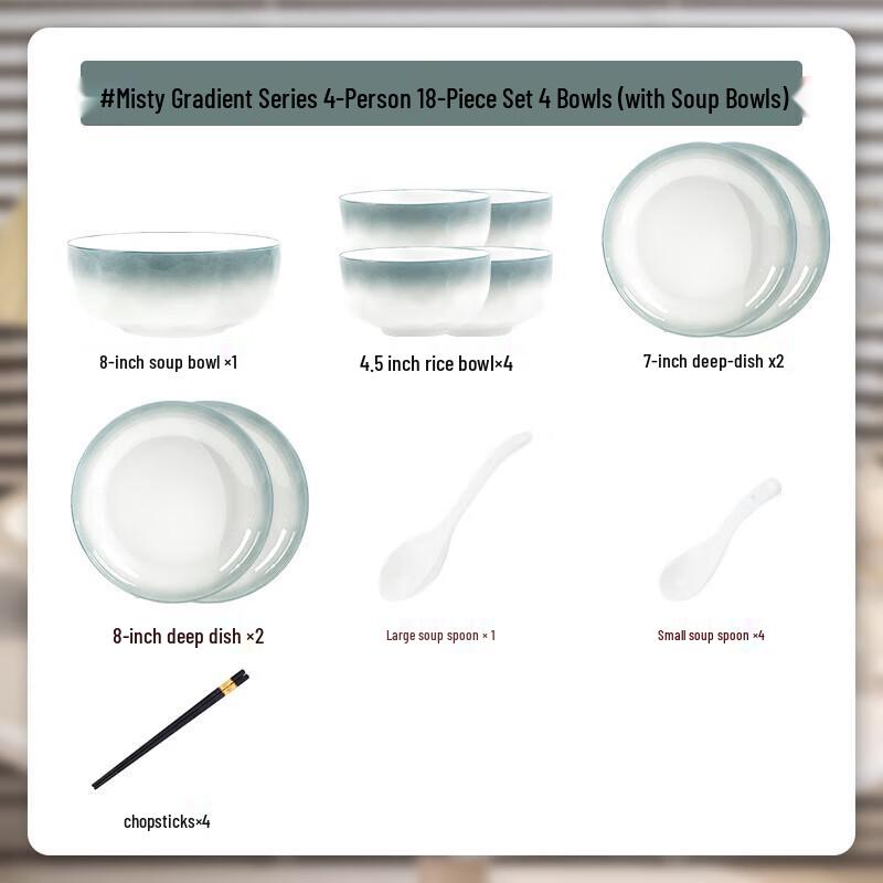 Kangmo Gradient Ceramic Dinnerware Set