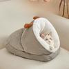 Slippers Cat Nest In Winter Warm Semi-enclosed Four-season Pet Cat Bed Dog Kennel Winter Cat Sleeping Thick Cushion
