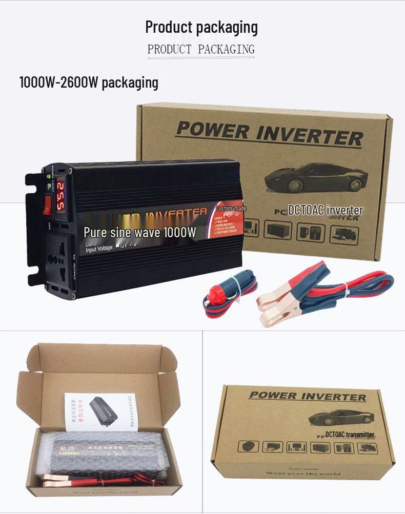 Pure Sine Wave Inverter 12V/24V to 220V - 2000W/3000W/4000W European Standard