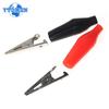10 STÜCKE/2 Farben Krokodilklemmen 24*28mm Schwarz Rot Weichplastikbeschichtet DIY Elektronische Testsonde Mini Alligator Testklemmen