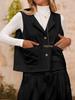 Plus Size Women's Fashion Casual Solid Color Vest Jacket