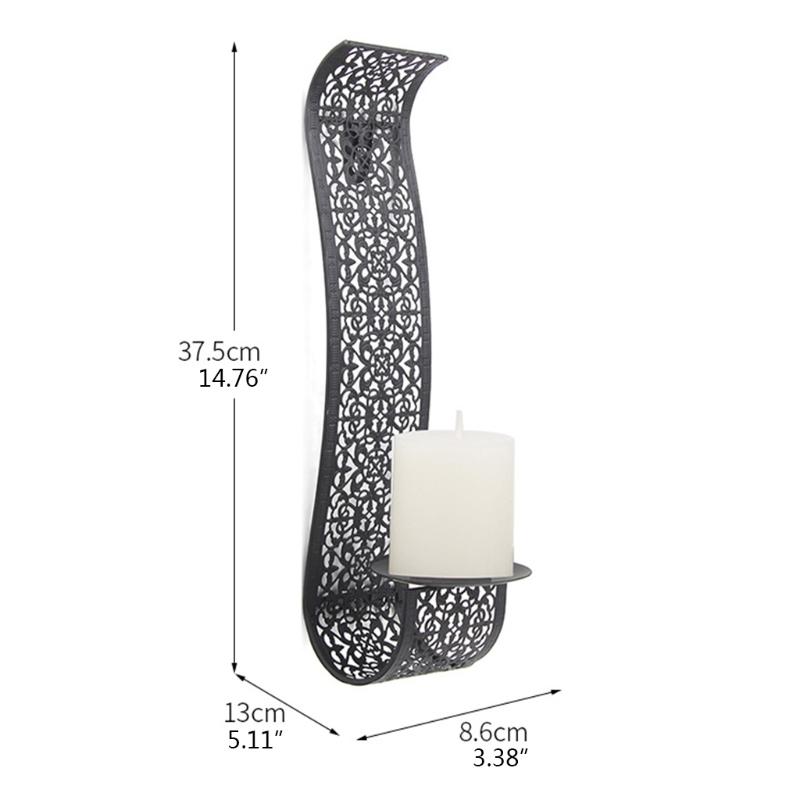 Wall Mounted Metal Candle Holder S Shaped Hollow Wrought Iron Candle Stand For Home Festival Party Candlelight Dinner