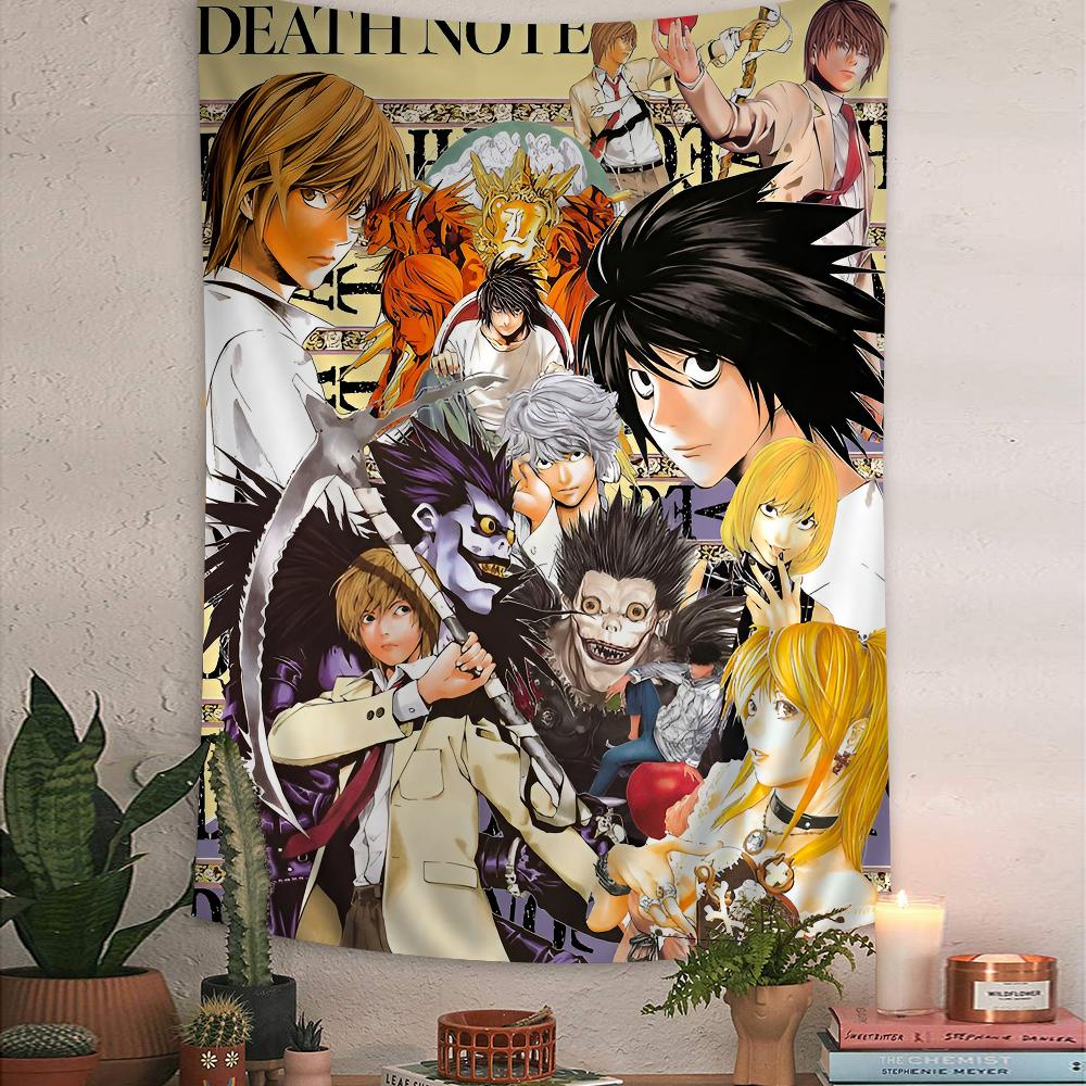 Anime Death Note DN L Barevná tapiserie na stěnu Bohémské nástěnné tapiserie Mandala Nástěnné plachty