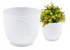White Plastic Flower Pot Atena 14.3x16.5 Cm