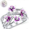Finger Rings Small Fresh Flower Ring Violet Flower Ring Stackable line ring Daisies