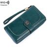 RFID-Blocking Women's Long Zipper Wallet: Large Capacity European & American Style