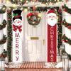 1 Pair Christmas Hanging Banner, Merry Christmas Doorway Decor with Cute Santa Claus and Snowman, Elegant Outdoor and Indoor Decoration Home
