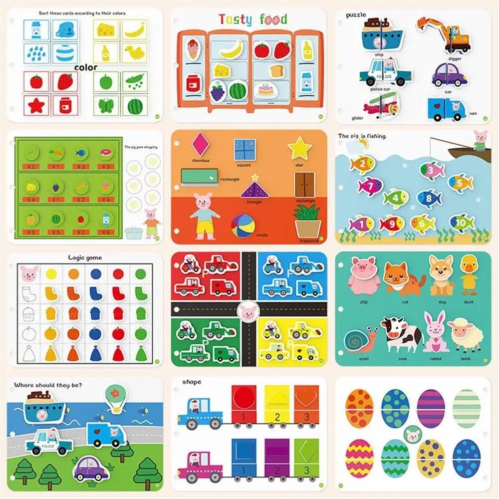 Montessori Paste Quiet Book Children Toy Paste My First Busy Kids Book Animal Number Matching Puzzle Game Educational Toy Libros