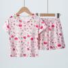 2-piece Summer Children's Comfortable and Versatile Cute Short Sleeved Shorts Set for Boys and Girls Casual Home and Outdoor Set