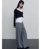 MAKE A TOAST Wool Blend Midrise Pants Grey Mbefpa001Gr
