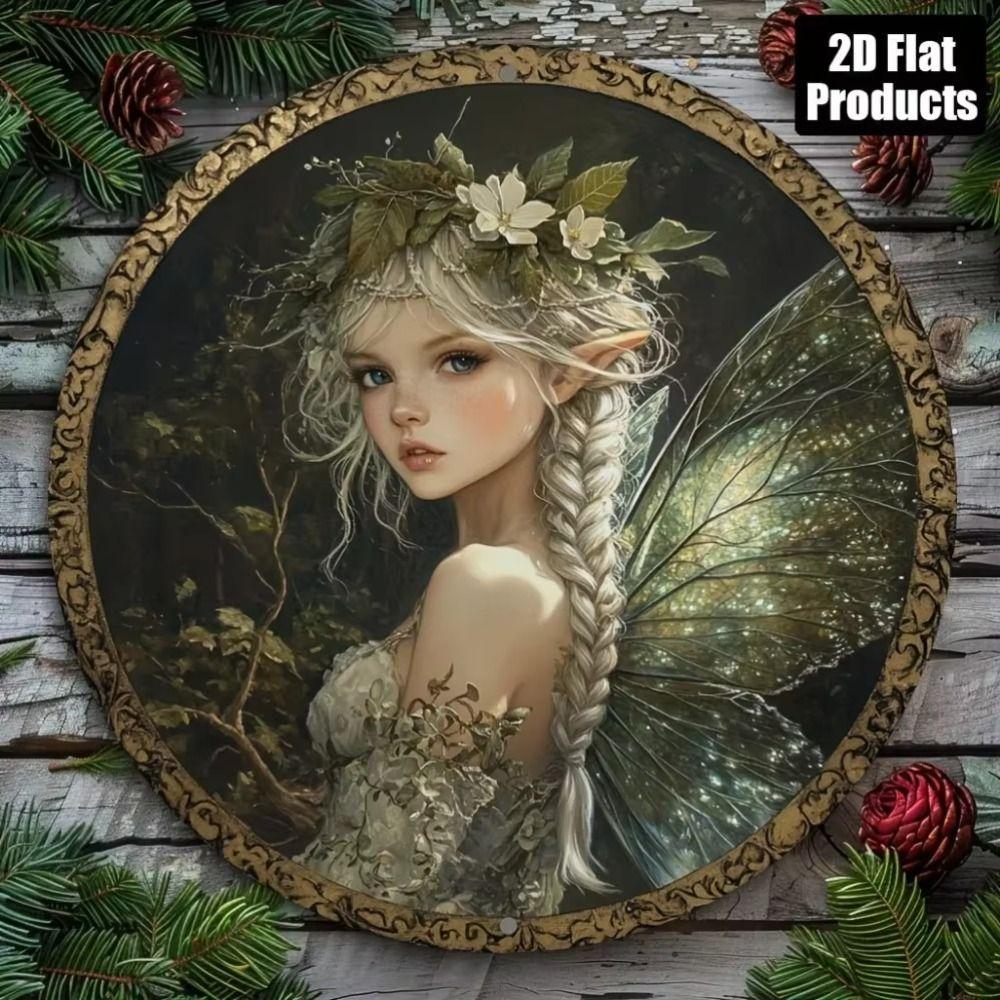 Metal Wall Sign Magic Deer Christmas Art Home Decor 20x20 Cm