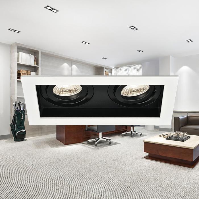 Support 2x Beta R5 Rectangular White/black Spots MR16 GU10/GU5.3