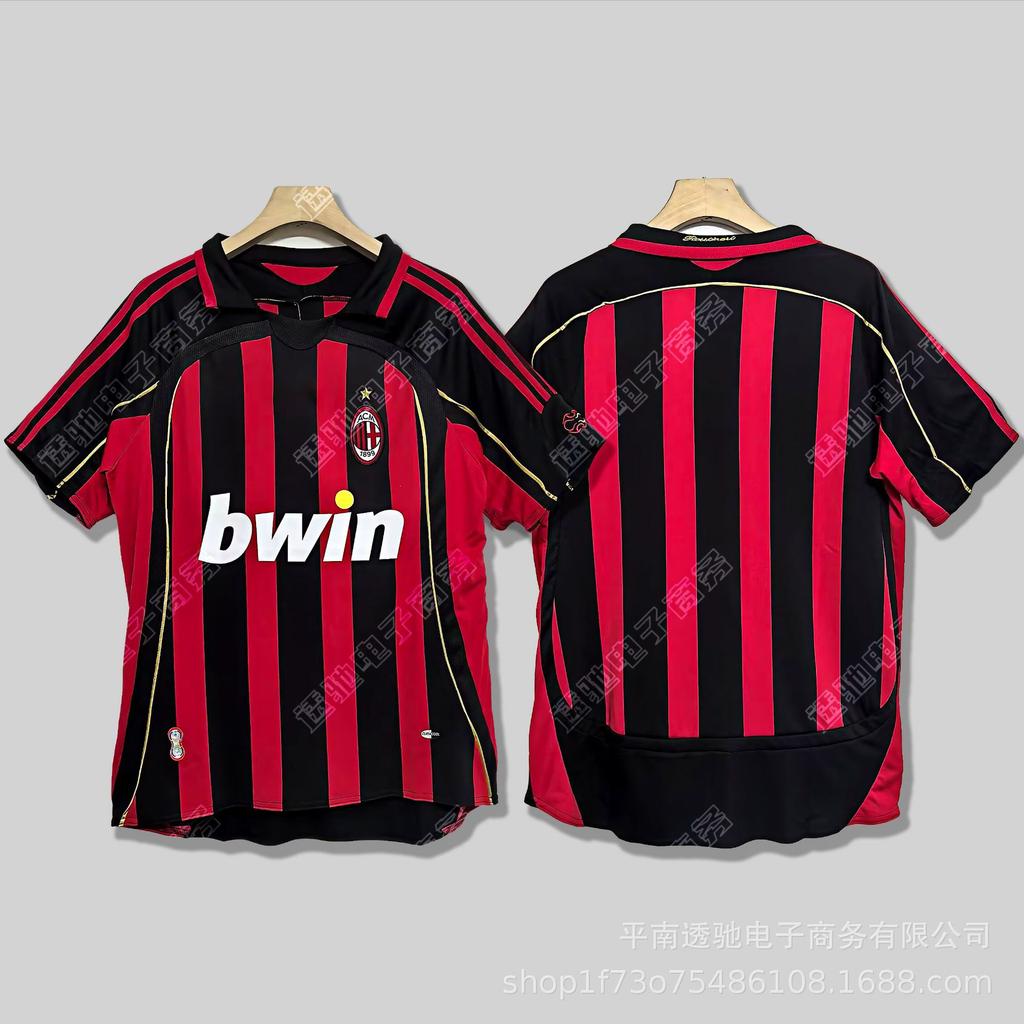 0607AC Milan retro jersey Cacanesta Maldini Inzaghi Pirlo long short-sleeved football jersey
