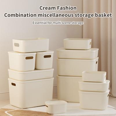 Scatola portaoggetti impilabile con coperchio, organizer per trucco, contenitore per vestiti, scatola portaoggetti grande per snack e giocattoli