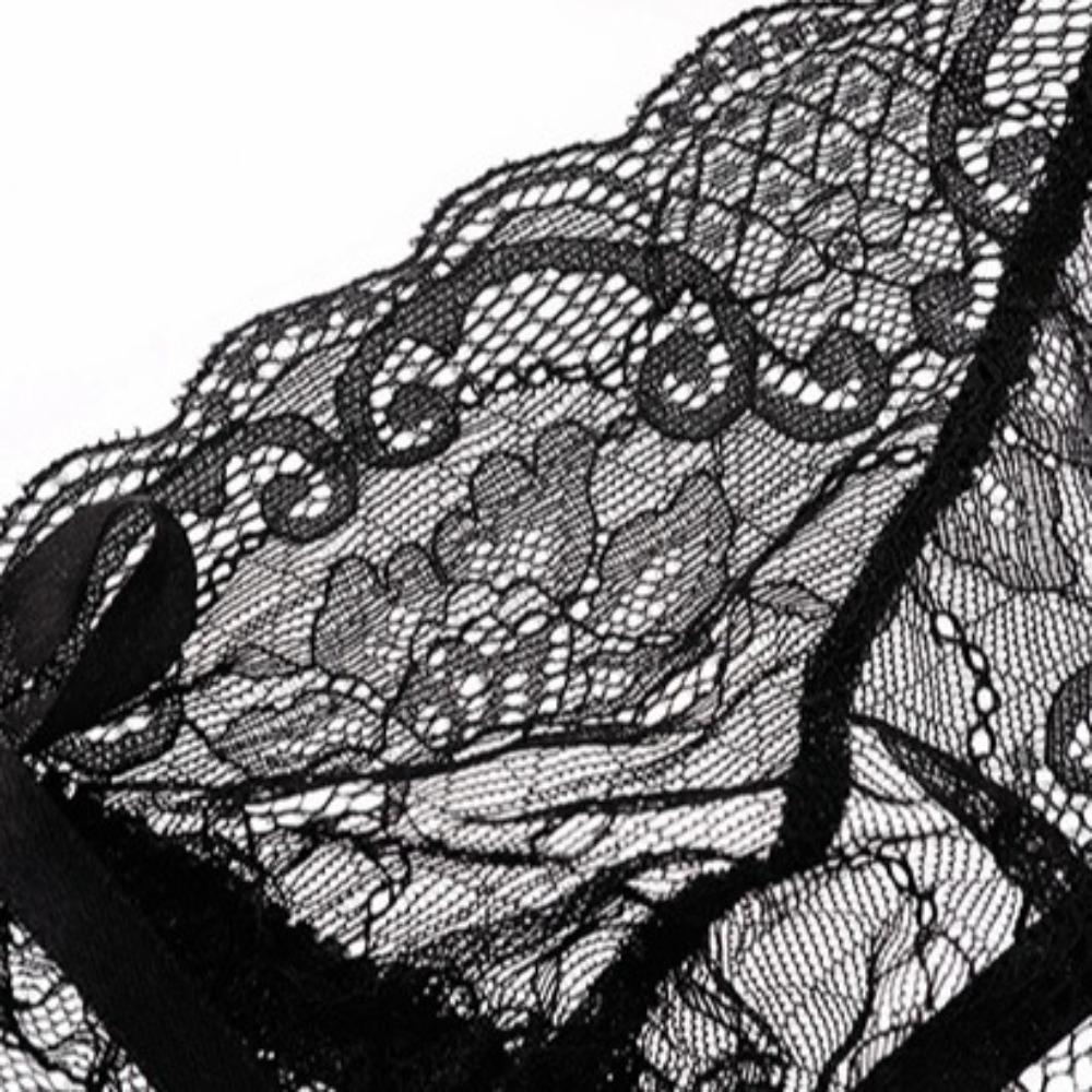 Transparent Bow Deep V Lace Skirt Nightgown Sexy Lingerie Dress Sexy Clothing Lace Skirt  Ladies