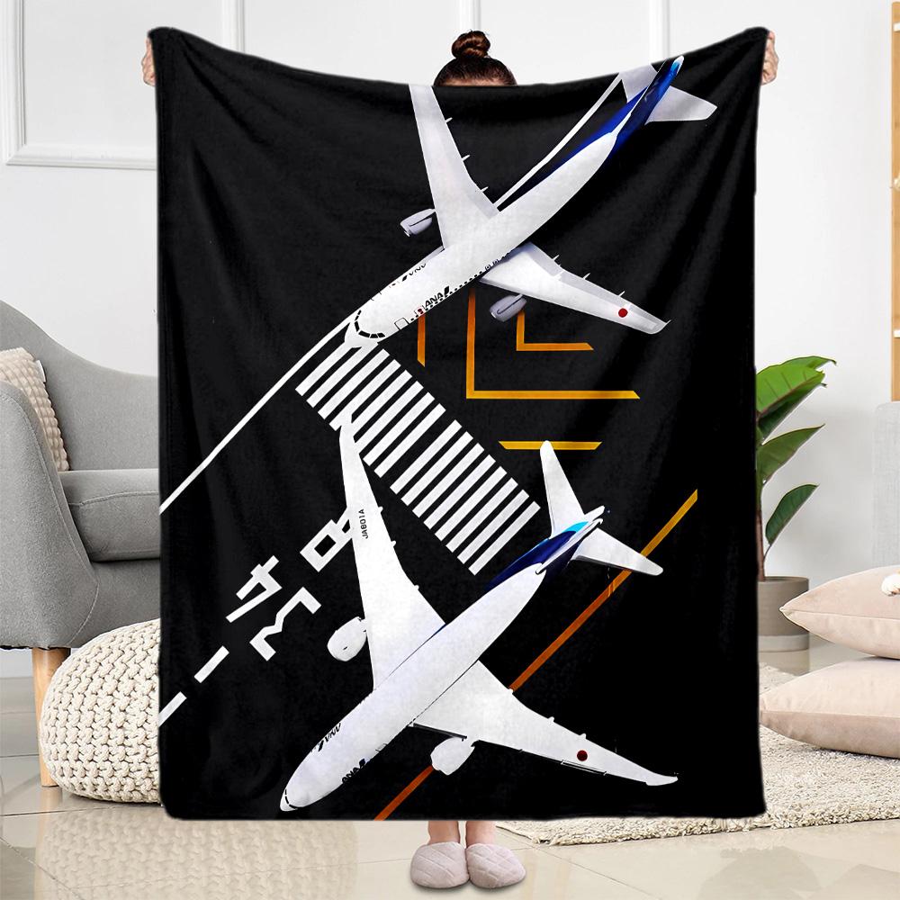 Airport Runway Design Flannel Blanket - Soft and Suitable for Sofas, Beds, Offices, Travel, All Seasons, and The Best Gift for The Holidays.
