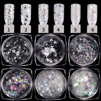 1 Box Laser Silber Holographic AB Darts Nagel Pailletten Flake Spangles Nägel Dekoration Maniküre Zubehör