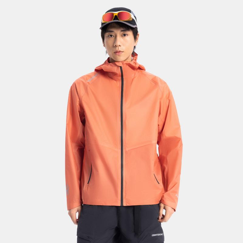 Li Ning Outdoor CF Tracing Ultra Light Rainproof Windbreaker Jacket Unisex Pumpkin Orange AEMV015-5