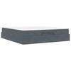 Bed Frame with Mattress 2 pcs Dark Grey Velvet