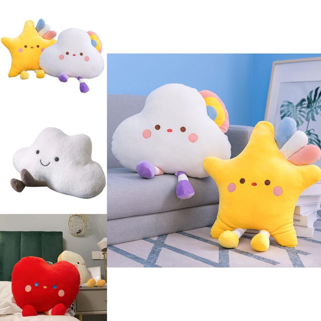 Soft And Fluffy Cloud And Star Plush Pillow Toy For Teenagers