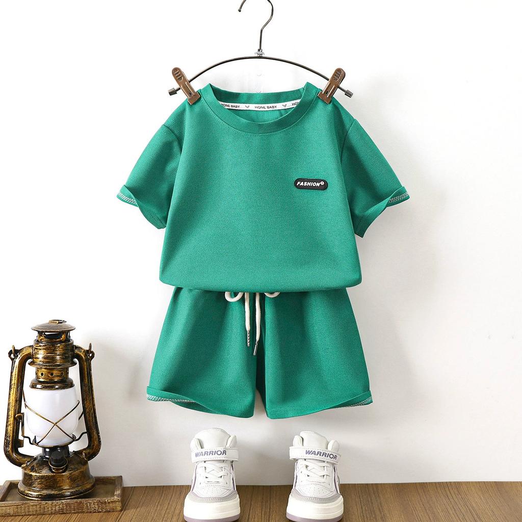 Huafu Ge Thin Girls' Summer Children's Clothing Set Korean Version Loose Casual Children's Clothing Baby Short Sleeved Pants