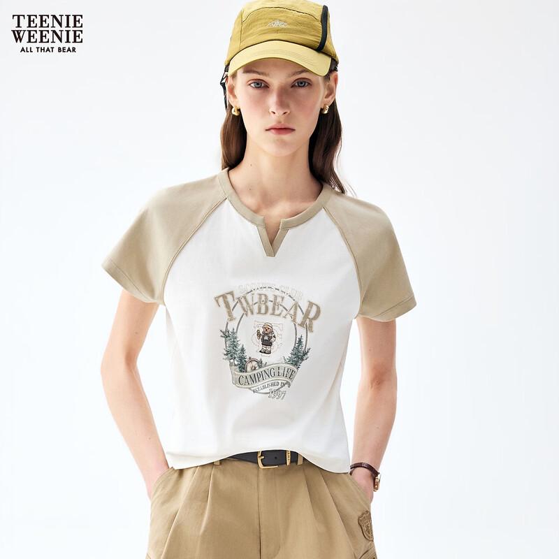 Teenie Weenie Women's Cartoon Bear Letter T-Shirt