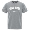 EUA Nova York EUA Cidade Rua Impresso Camisetas Para Homens Solto Oversized T Shirt Moda Respirável Manga Curta Roupas de Algodão
