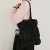 Clover Heart Shirred Ribbon Eco Bag Black