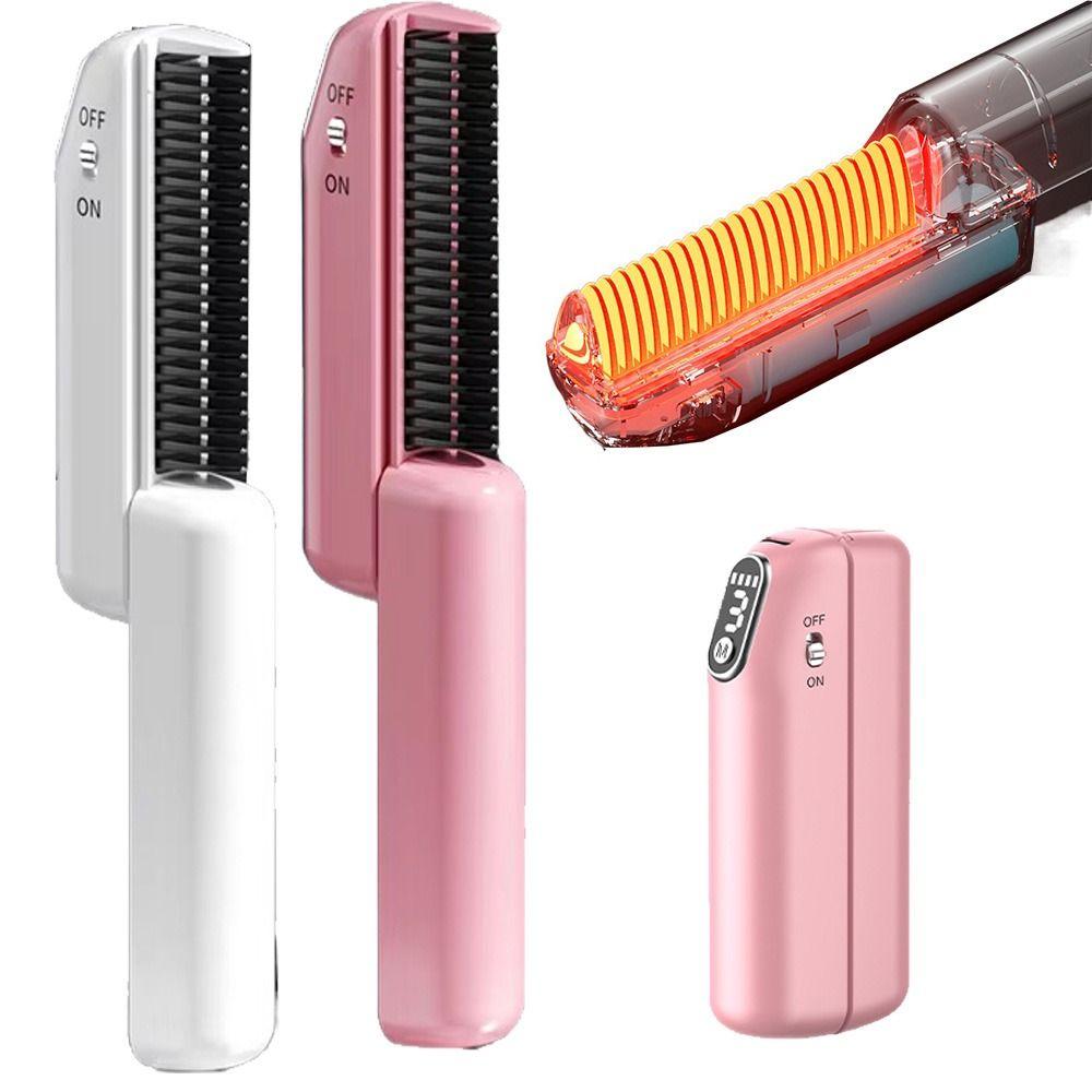 Anti Scald Electric Hair Straightening Comb Scalable Fast Heating Negative Ion Straighten Brush Smooth Comb Teeth 3 Modes