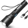 LED 1500 Rotating 5 USB Emergency Ideal for Outdoor and Emergency Preparedness Powerful, Military-Grade Flashlight, Lumens, Zoom, Modes, Rechargeable,