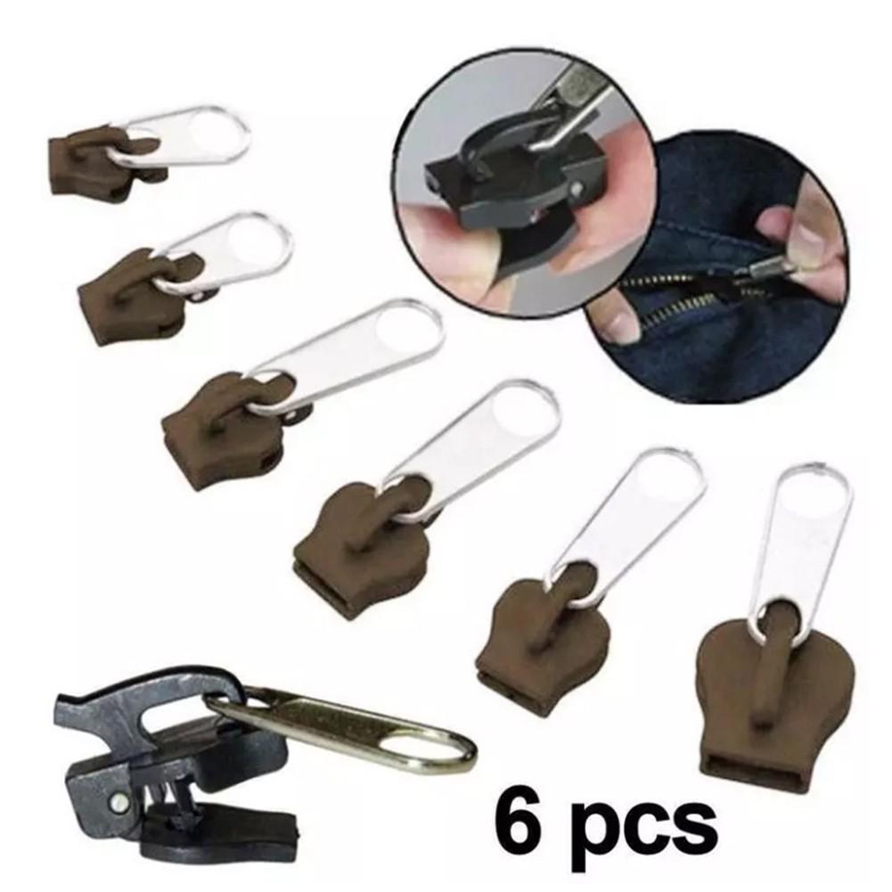 Clothing Craft Zipper Slider 6Pcs Set Fix Plastic Pull Lock Removable Repair Reusable Sewing Tools Accessories
