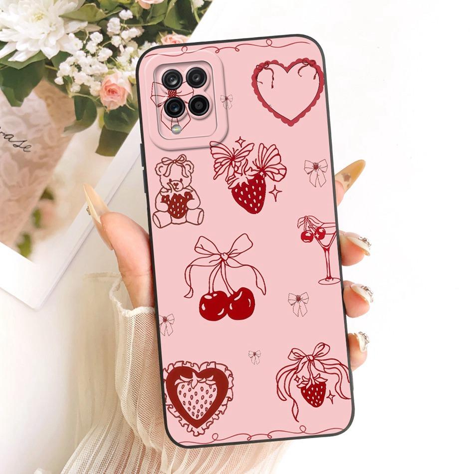 For Samsung Galaxy A12 M12 SM-A125F A127F Cute Cat Flower Butterfly Cartoon Phone Case Shockproof Soft Silicone Cases