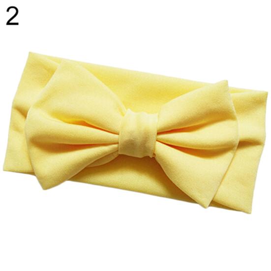 Cute Baby Toddler Solid Candy Color Bowknot Bow Stretch Headband Hair Band Accessory