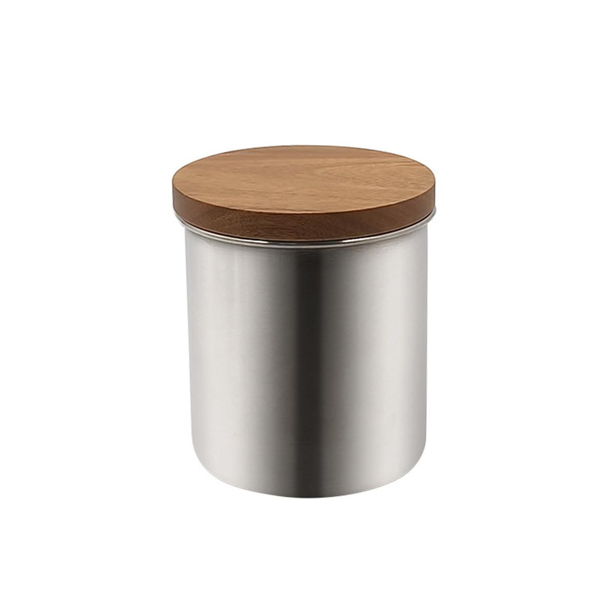 

D5 1 шт. Банки для хранения с герметичной крышкой Контейнеры Кухонные емкости для продуктов с крышками из дерева акации Банки для кофейных зерен/сахара/чая/орехов