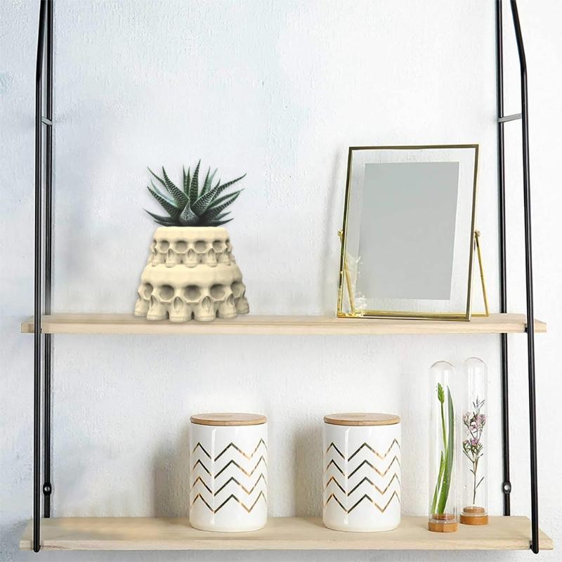 Halloween Skull Head Silicone Pot Mold Succulent Flowerpot Clay Cement Plaster Molds DIY Home Garden Flower Pots Mould