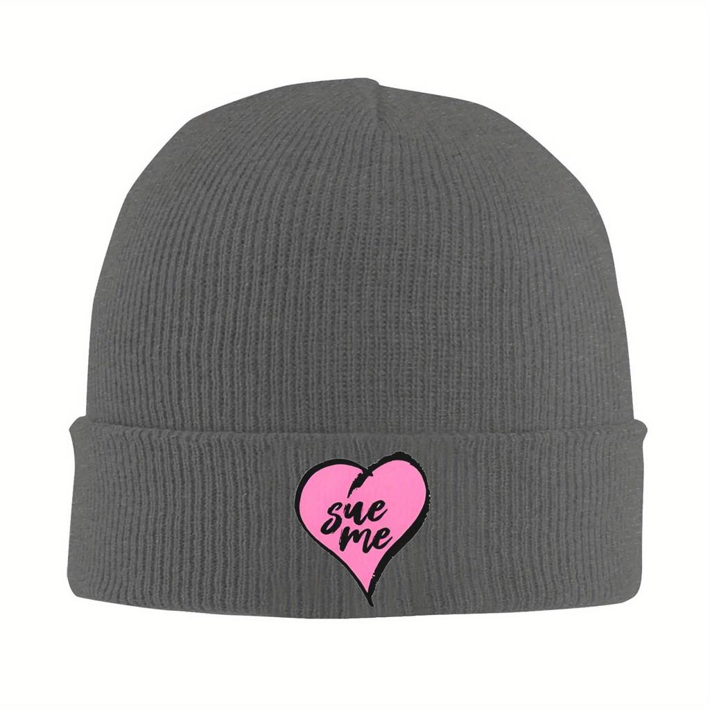 Sabrina Carpenter Sue Me Heart Knitted Hat Beanies Autumn Winter Hats Warm Acrylic Street Music Album Cap for Men Women  Gifts