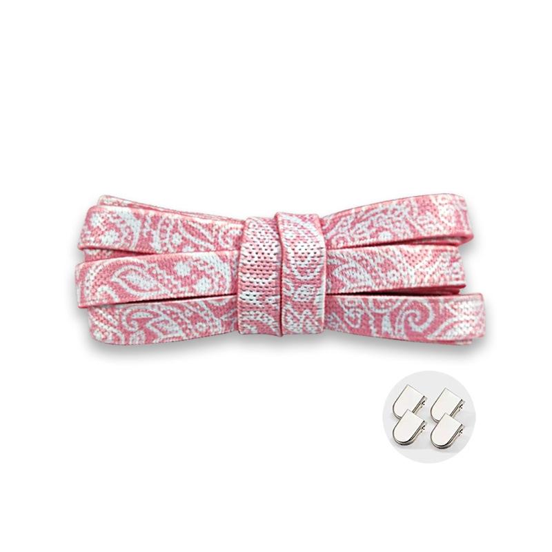 New Cashew Flower Elastic Laces Sneakers Kids Adult 8MM Flat Shoelace Without Ties AF1/AJ No Tie Shoelaces for Shoes Accessories