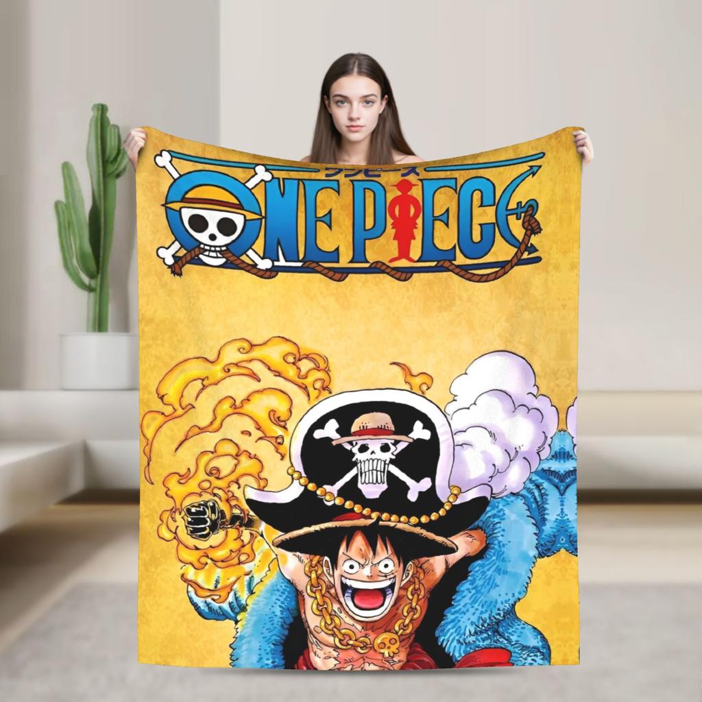 Warm Soft Blankets Decorative One Anime P-Pieces  Throw Blanket  Flannel Bedspread For Outdoor Pattern Sofa Bed Cover