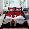 Valentine's Day Rose Duvet Cover Set Romantic Couple Theme Bedding Set 3D Rose Comforter Cover Set Love Bedspread Twin King Size