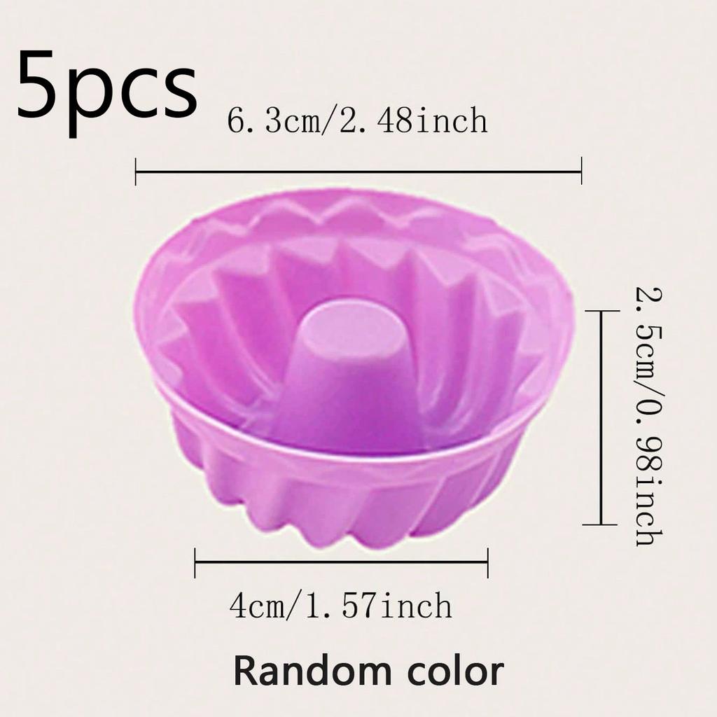 1/3/5Pcs Silicone Cake Molds Muffin Cake Cups Egg Tart Cupcake Dessert Baking Mold Bakeware Tools Color Random